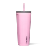 Corkcicle 24 oz Cold Cup Sun-Soaked Pink Tumbler with straw