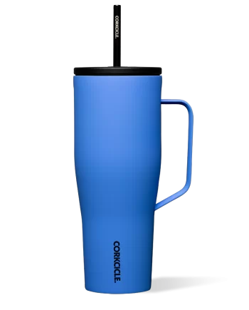 Corkcicle 30 oz Cold Cup XL Pacific Blue Tumbler with Handle and Straw