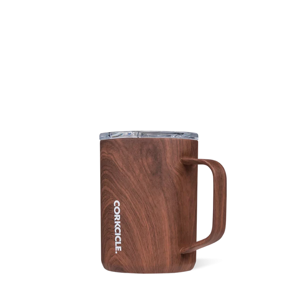 Corkcicle 16 oz mug Walnut wood