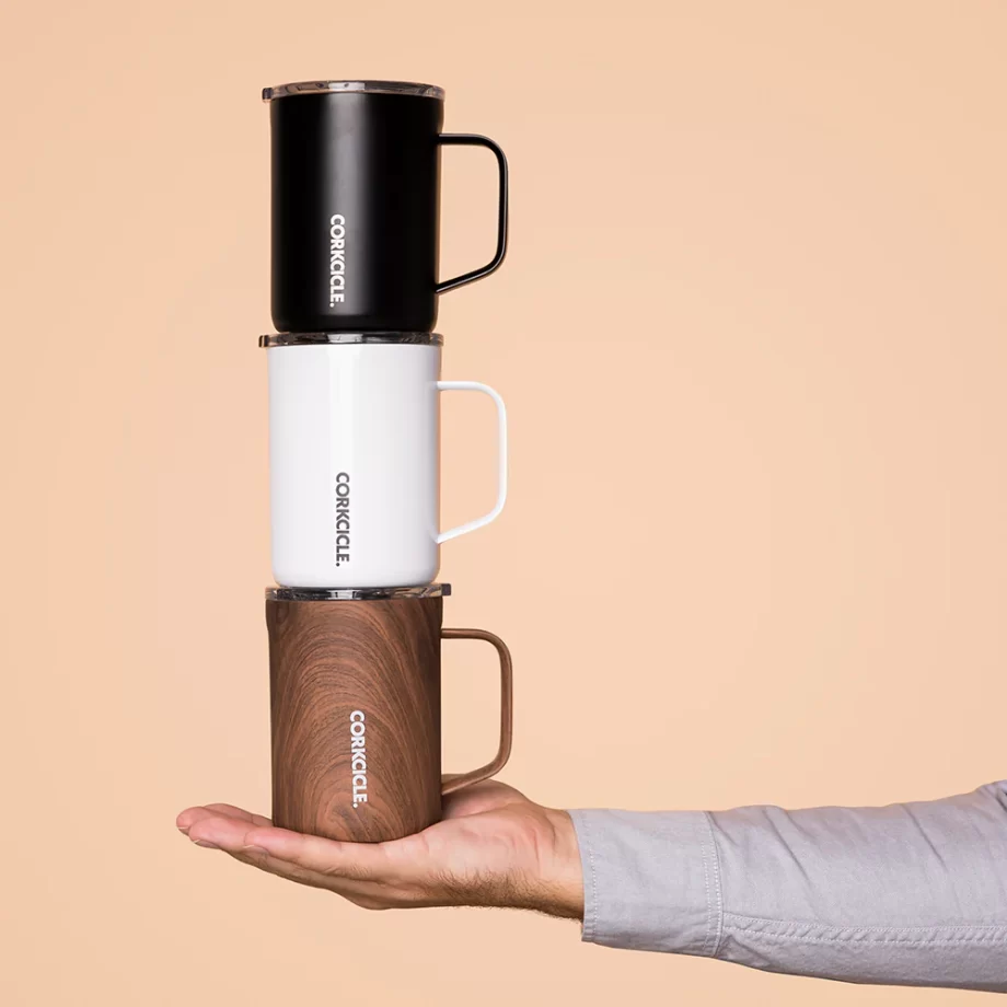 Corkcicle 16 oz mug triple stacked