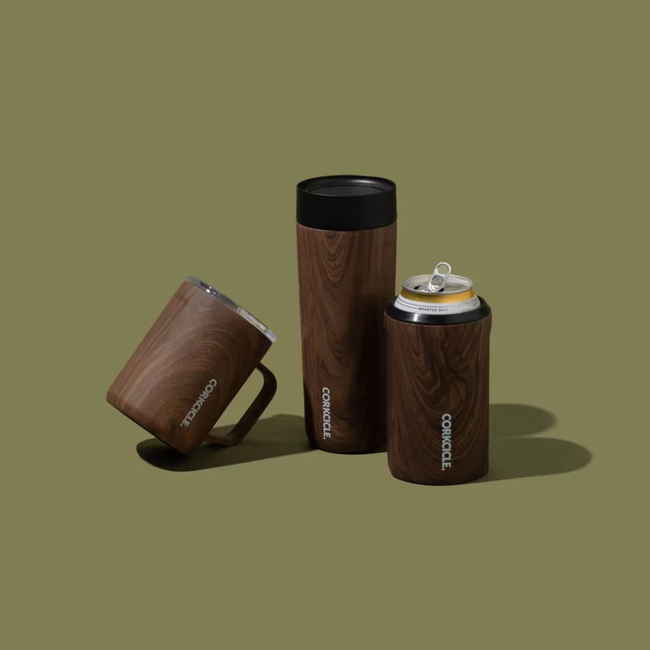 Corkcicle 17 oz Commuter Cup Walnut Wood Travel Mug