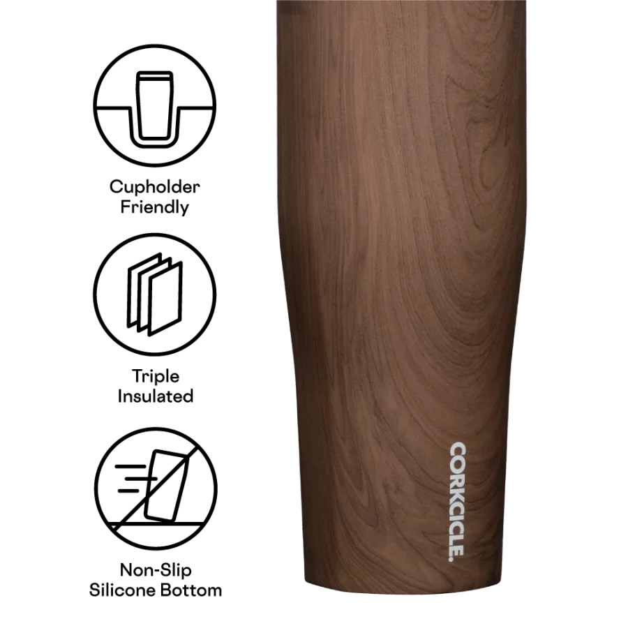 Corkcicle 30 oz Go Cup XL Walnut Wood tumbler