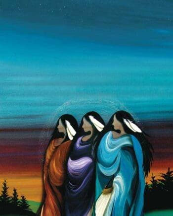 50x70cm Three Sisters Microfiber Tea Towel designed by Indigenous Artist Betty Albert