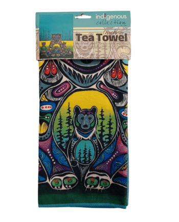 50x70cm Bear Medicine Microfiber Tea Towel designed by Indigenous Artist Jessica Somers