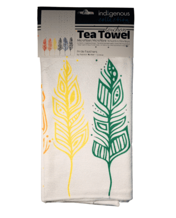 50x70cm Pride Feathers Microfiber Tea Towel designed by Indigenous Artist Patrick Hunter