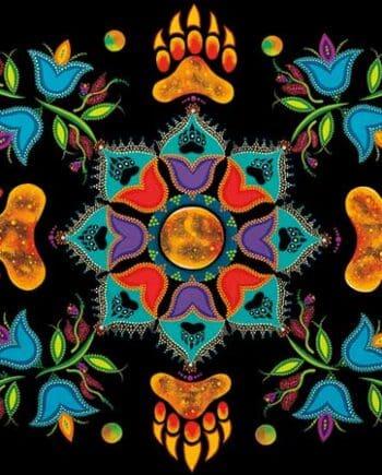 180x902cm Revelation Large Bath Beach Towel Designed by Indigenous Artist Tracey Metallic