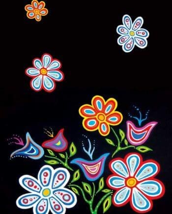 50x70cm Happy Flower Microfiber Tea Towel designed by Indigenous Artist Patrick Hunter