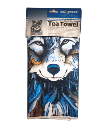 50x70cm Kenai aka Shadow Microfiber Tea Towel designed by Indigenous Artist Micqaela Jones