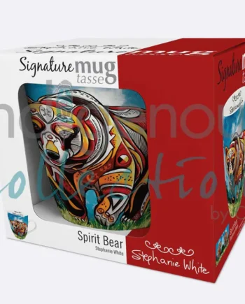 Spirit Bear 18oz mug box designed by indigenous artist stephanie white